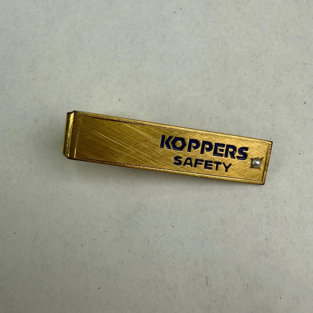 Vintage Balfour Koppers Safety Tie Clip 1/20 12K Gold Filled Corporate Award